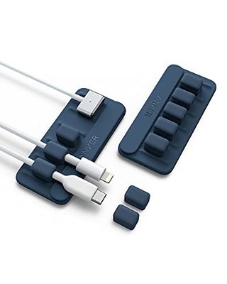 Anker Magnetic Cable Holder 2個セット マグネット式 ケーブルホルダー ライトニングケーブル USB-C Micro USB ケーブル 他対応 デスク周り 便利グッズ (ブルー)