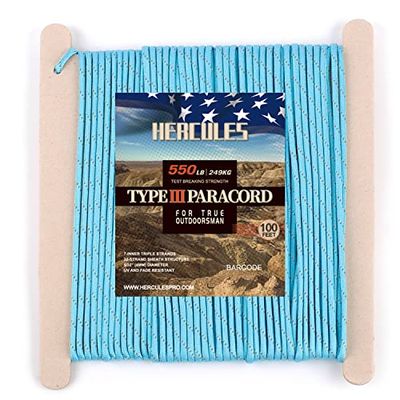 HERCULES パラコード 反射 タープ ロープ テント用ロープ ガイドロープ パラシュートコード 耐荷重250k..