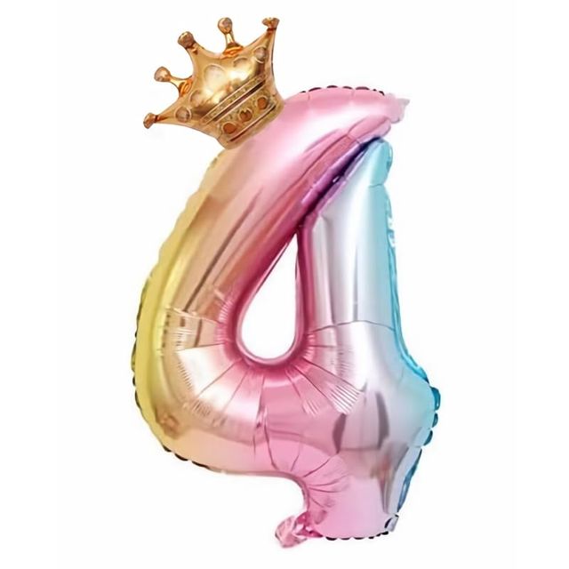 楽天THRSparkle【LEISURE CLUB】誕生日 数字バルーン 数字4 32インチ レインボー 風船 セット バースデー パーティー バースデー デコレーション セット きらきら風船 パーティー お祝い ブルー 結婚式 記念日 お祝い 誕生日 飾り付け （レインボー, 4）