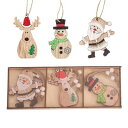 クリスマスツリー オーナメント 木製 クリスマスオーナメント サンタクロース トナカイ 雪だるま 9個セット クリスマスツリー飾り デコレーション 飾り付け ギ...