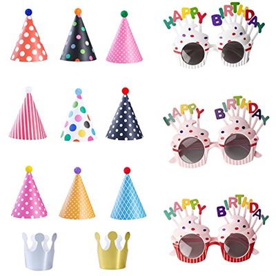 [LEISURE CLUB] 誕生日ハット 母の日 パーティーハット バースデー帽子 三角帽子 クラウン おもしろ眼..