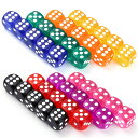 GWHOLE サイコロ ダイス 6面 40個 14mm trpg ダイス 角丸 dice 半透明 8色 (レッド、黄色、ブルー、グリーン、紫色、オレンジ、ブラッ...