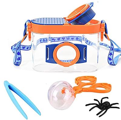 昆虫観察ボックス 拡大鏡 拡大観察ケース 2.6倍 4.5倍 昆虫検査ボックス 昆虫採集キット 顕微鏡 子供 教育 屋外昆虫拡大鏡自然探査キット