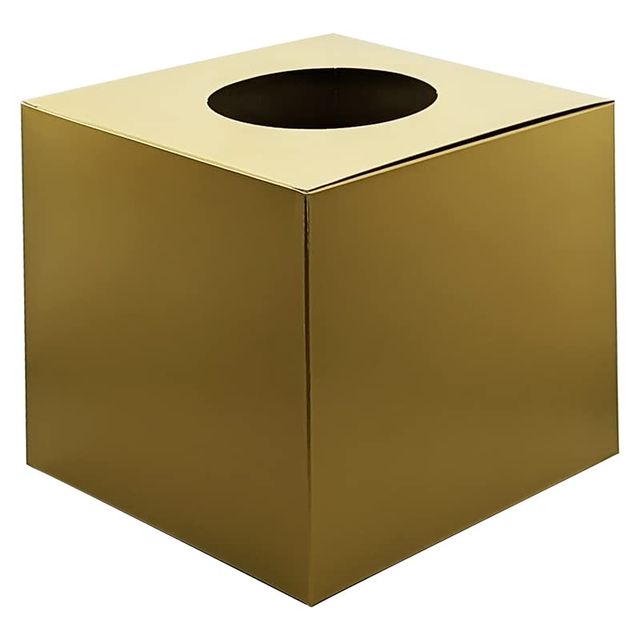 日本製 抽選箱 金 ゴールド 無地 高さ18.5cm×20cm×20cm 底板紙付き 金色 応募箱 くじ引き くじ引き箱