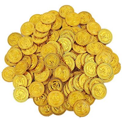 ルボナリエ 金貨 100枚 アンティーク おもしろ雑貨 コイン カジノ 宝箱 ゴールド お金 おもちゃ 古銭 海賊 (金貨 100枚)