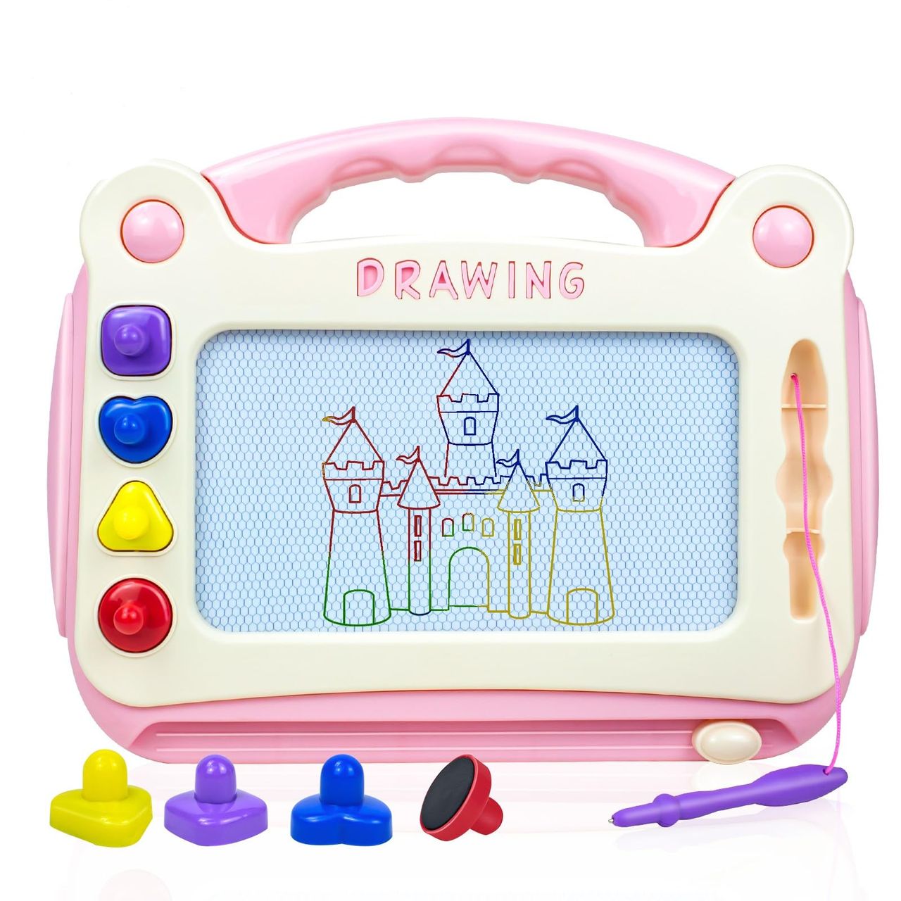 Huang Yem お絵かきボード お絵描きボード お絵描き 子供おもちゃ イラスト 落書き お絵描きおもちゃ 暇つぶし 女の子 男の子 誕生日 プレゼント クリスマス (ピンク)