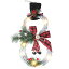 雪だるまLEDライトリース クリスマスリース おしゃれ 雪だるま花輪 ドアリース クリスマスツリー飾り フロントドア 玄関 暖炉 壁掛け 飾り付け クリスマス お祭り 贈答用 誕生日 ギフト 北欧風 (レッド)