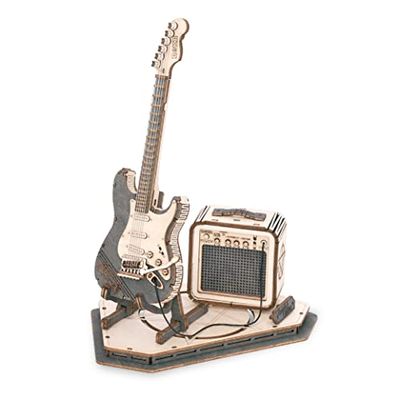 Robotime 立体パズル 3D 木製 ウッドパズル クラフト 組立キット DIYモデル 創造性 集中力 大人向け 子供向け 装飾 ギフト プレゼント 楽器シリーズ (エレキギター)