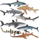 TOYMANY 動物フィギュア 8PCSサメフィギュア 海洋動物フィギュアセット 海洋生物 魚類 海の生き物 リアルな動物模型 サメ好き 人気動物 おもちゃ 玩具 誕生日プレゼント クリスマス 新年 飾り物 コレクション 6歳以上