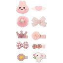 BIANHUAN ベビー ヘアクリップ 赤ちゃん ヘアピン 子供 リボン 髪 留め へあアクセサリー 10点セット かみどめ クリップ おしゃれ かわいい プレゼント お出かけ