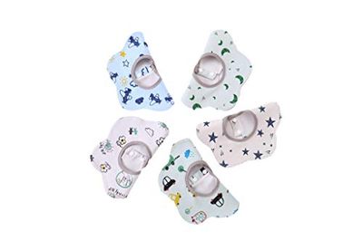 [Jio.Jio] ベビー ビブ スタイ よだれかけ 360° 防水 5枚セット 綿100% かわいい 柔らかい 赤ちゃん エプロン 食事用 花びら型 男の子 女の子 (C)