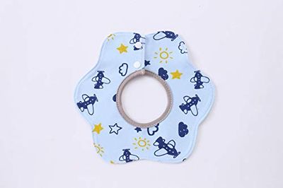 [Jio.Jio] ベビー ビブ スタイ よだれかけ 360° 防水 5枚セット 綿100% かわいい 柔らかい 赤ちゃん エプロン 食事用 花びら型 男の子 女の子 (C)