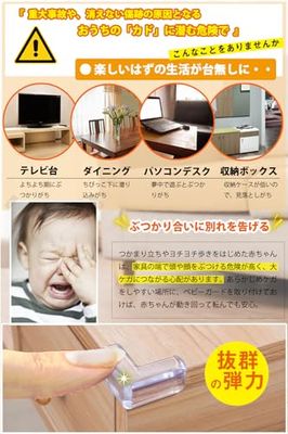 [Fieekty]コーナークッション コーナーガード【20個セット】【】透明 角 保護 テーブルコーナーカバー テーブル角カバー 超強力テープ 安心の無毒素材採用 5倍弾力の新クッション設計 ベビーコーナーガード (L型)
