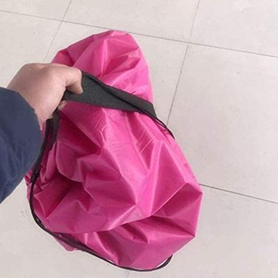 サムコス おもちゃ収納バッグ 子どもプレイマット 大容量 直径150cm 折り畳み式 玩具収納袋 お片付け簡単 収納用品（ホットピンク）
