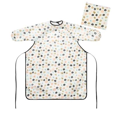 [スリーマッシュルーム] お食事エプロン 長袖 離乳食エプロン ベビー エプロン 子供 赤ちゃん 防水 軽量 名前入 保育園用 お出かけ 汚いにくい 洗いやすいと乾きやすい