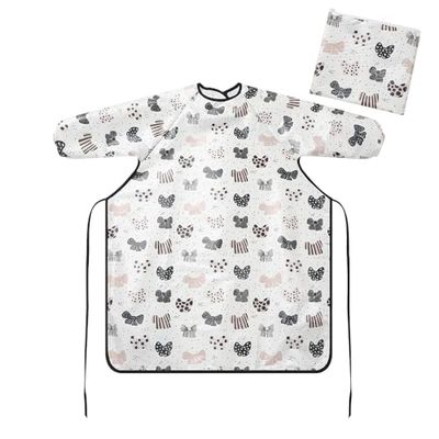 [スリーマッシュルーム] お食事エプロン 長袖 離乳食エプロン ベビー エプロン 子供 赤ちゃん 防水 軽..