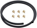 Pronese 燃料ホース 内径φ6x外径φ10 ガソリンホース 2層構造 バイク向け 全長1.2m フューエルホース ホースクランプ6個付き 耐油 耐圧 耐腐食性 バイク・芝刈り機用