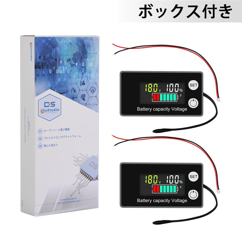 DiyStudio 2�ĥХåƥ꡼�᡼����, DC8-100V LCD�ǥ������Ű���12V 24V 36V 48V 60V 72V LED�Хåƥ꡼�ƥ����� 2���� �����Хåƥ꡼ɽ����󥹥᡼����