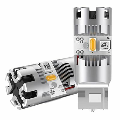T20 LED ウィンカーバルブ 最新型 冷却ファン搭載 純正アンバー ハイフラ防止 抵抗内蔵 T20 シングル 7440 W21W LEDウィンカー球 ノイズ対策済み ステルス仕様 ハイパワー DC12V車用 無極性 車検対応 (2個入り)