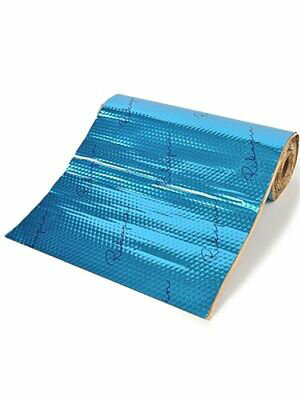 Rikopin(リコピン) デッドニング 【5m】 デッドニングシート 制振シート 断熱シート 防火断熱遮音シート 自動車用 吸音 防音 厚み2.3mm×幅46cm×長さ5m (ブルーアルミ/ブラック格子模様)