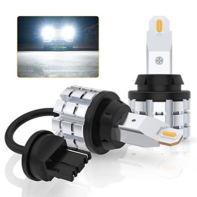 T20 LED バックランプ 爆光 超明るい 6000ルーメン キャンセラー内蔵 28W ハイパワー W21W シングル バックライト DC12V (ハイブリッド車EV車対応) 6000K-6500K ホワイト 後退灯 無極性 定電流ドライバ 過熱保護IC 車検対応（2個セット）