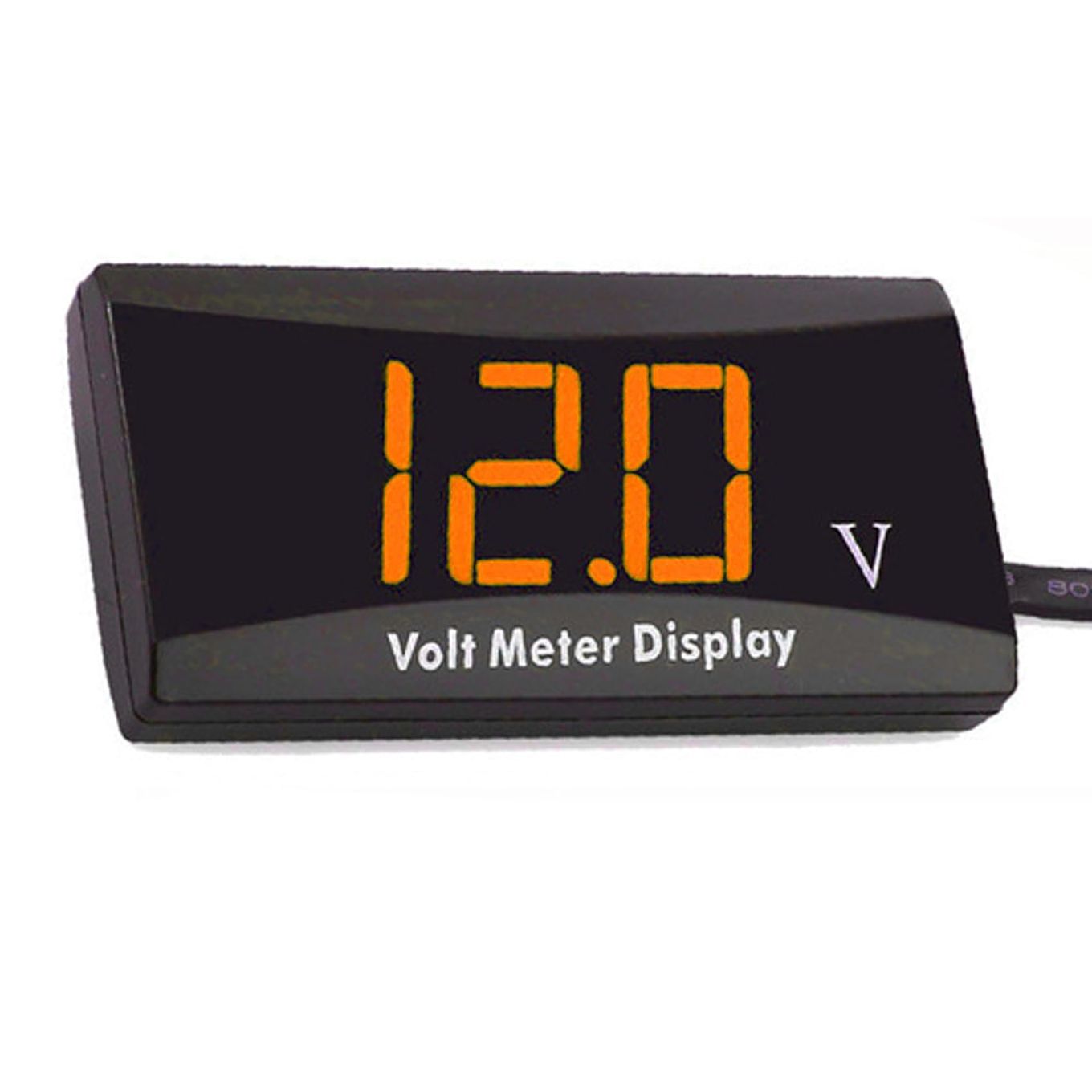 YFFSFDC バイク 電圧計 12V デジタル電圧計 車両電圧計 防水 コンパクト LED表示パネルメーター オートバイ スクーター用 小型電圧計 低電圧警報機能付き (オレンジ）