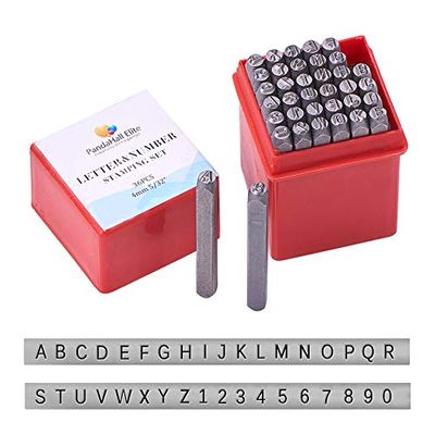 PH PandaHall 打刻印 刻印セット 36個 4mm アルファベット 数字 レザークラフト 銅板 真鍮板 アルミ版 指輪 アクセサリー 軟質の金属への打刻 DIY用 手芸材料 手作り素材…のサムネイル