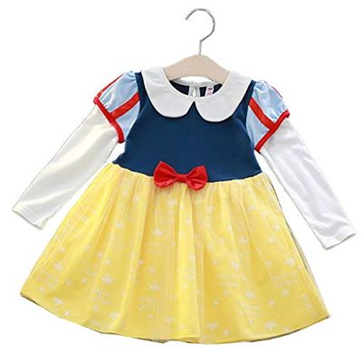 [monoii] プリンセス ドレス 子供 雪の女王 アリス ちいさな お姫様 コスチューム キッズ ハロウィン 仮装 衣装 女の子 (90 CM 白雪姫) d302