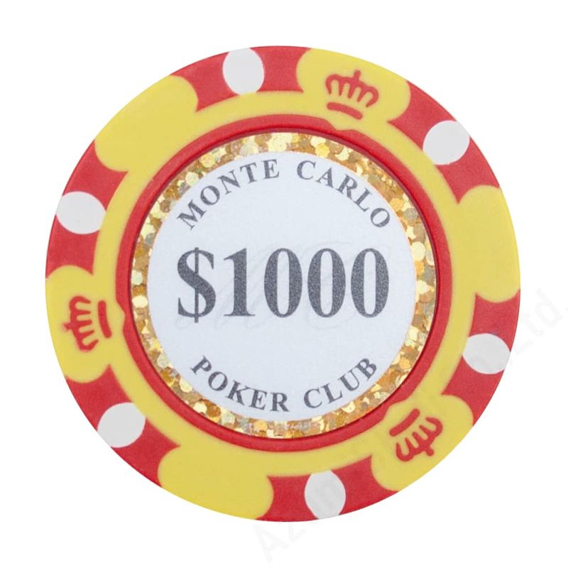 AngeliqueShop モンテカルロ ポーカーチップ 100枚セット ポーカー カジノ コイン (1000ドル×100枚)