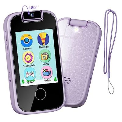 PTHTECHUS? 子供 スマートフォン 赤ちゃんの携帯電話 おもちゃ, 子供用スマートフォン、子供向けKids Phone 知育おもちゃ 2.8インチ 幼児用モバイルスマートフォン、MP3 音楽再生 ゲーム 録画録音 トーチ カメラ 男の子と女の子、物語出る 携帯電話 子供用 クリスマス 感