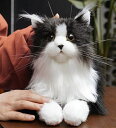Chongker 猫ぬいぐるみ リアル 本物そっくり ハンドメイド やさしい手触り,可愛く癒しネコ ぬいぐるみ猫好きな人、お母さん、子供、お年寄りへの誕生日記念日 プレゼント (黒猫 ぬいぐるみ)
