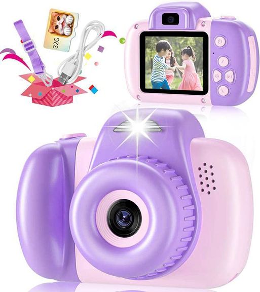 キッズカメラ 子供用トイカメラ 1080P HD 動画子供用カメラ子供向け録音自撮りデジタルカメラ2.0インチIPS 画面32G TFカード付 8倍ズーム USB充電デュアルレンズシリコン保護ケース 最適 3歳 4歳 5歳 6歳 7歳 8歳 男の子女の子子供の日 誕生日クリスマスプレゼント