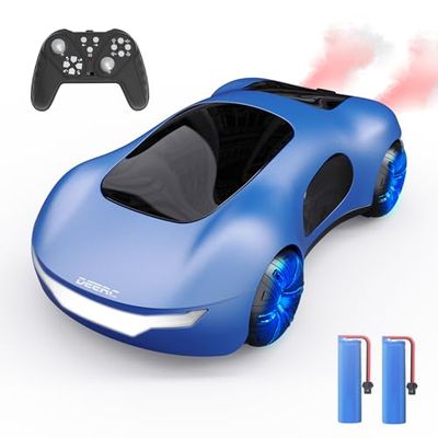 楽天THRSparkleDEERC ラジコンカー こども向け おもちゃ ドリフト 360度回転 2.4GHz 近未来型 リモコンカー 80分間走れ 耐衝撃 RCカー USB充電 スプレー LEDライト 男の子 小/中学生 技適認証済み DE88 （ブルー）