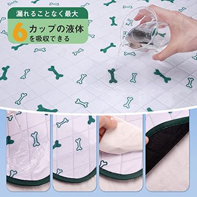 洗える ペットシーツ 丸型 八角形ペットサークルに最適 おしっこパッド 猫 犬用 多頭飼い ペット用 トイレ下敷きマット 速乾 脱臭 抗菌 滑り止め 大判サイズ（ホワイト 直径121cm 二枚セット） 3