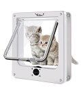 Ycozy 二世代 ペットドア 外寸21.5×19cm 猫 出入り口 小型犬用 ドア 猫扉 4ウェイロッキング キャットドア 室内用 取り付け簡単 冷暖房対策