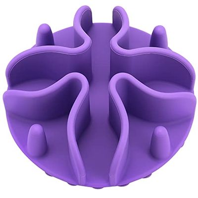 早食い防止 食器 ボトムシャーシ滑り止め 組み込み型 大型犬、中型犬、小型犬猫どちらでもご利用いただけます Slow Feeder 食べるスピードを落としてむせを防ぐ (Small, パープル)