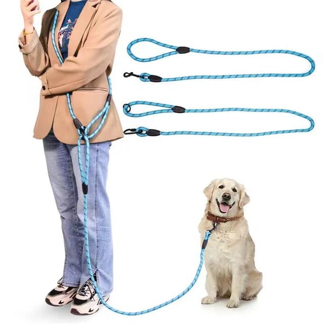 JOPOY 犬 リード 3m 小型、中型、大型犬用リード 訓練リード 肩掛けリード ロングリード ショルダーリード ペット用 スリップ リード ロープ (3m*1cm, ブル―)