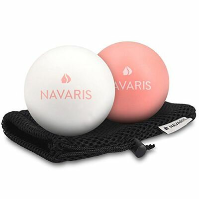 Navaris ストレッチボール 2個セット ラクロスボール ヨガボール - トリガーポイント ボール 2つの硬さ..