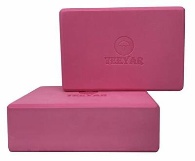 TEEYAR ヨガブロック 2個セット 3サイズ 23 x 15 x 7.4/7.6cm(高密度) また 大きい 23 x 15 x 10cm(中密度) 全30色 初心者/上級な ヨガぶろっく2年間の保証(Yoga block set) (厚さ7.2cm/ローズ)