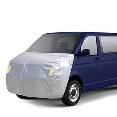 LINFEN ボンネットカバー 防炎フロント保護カバー 車カバー 車載用ヘッドライト 日焼け防止とアンチエイジング 裏側起毛素材で、スパンレース綿 (軽自動車用-Sサイズ)