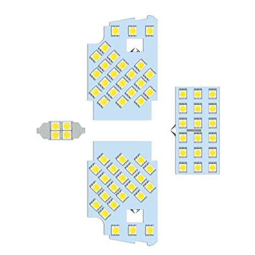 ZXREEK デミオ/ MAZDA2 / CX-3 LED ルームランプ 専用設計 MAZDA DEMIO DJ系/MAZDA2 DJ系/MAZDA CX-3 DK系 LED ルームランプセット 室内灯 高輝度 6000K ホワイト 内装 LEDバルブ 68発 3チップ 5050 SMD LED 車内灯 純正交換 取り扱い工具付 取付簡単 4点セット (デミオ