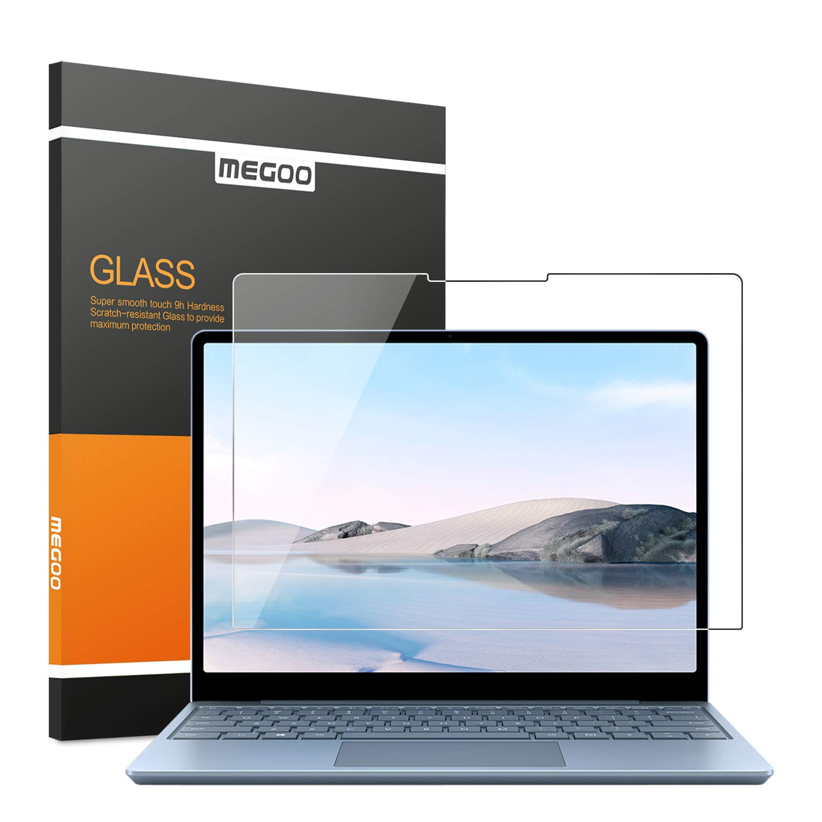 MEGOO Surface Laptop go3(2023)/Laptop go2(2022)画面保護フィルム Surface Laptop go（12.4インチ）も適用強化ガラスフィルム 気泡なく簡単に貼り付けるフィルム