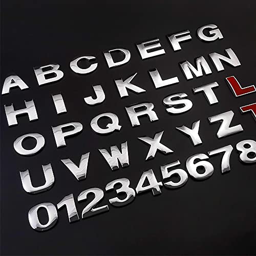 LUMIMAN 3D 立体成型 エンブレム ステッカー アルファベット 数字 文字 ドット ー車 メタル 亜鉛合金 飾り (O(オー), シルバー)
