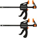 RA:高儀(Takagi) ホビークイックバークランプ ブラック 100mm 2個組 HQB-100-2P【レバーを握るだけの簡単作業】 クランプ 木工 金具 DIY 万力 固定金具 クイックバークランプ クランプバーバイス