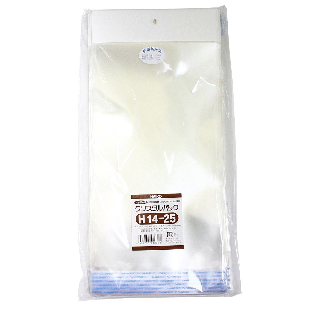 RA:���⥸�� �إ����� Ʃ�� OPP�� ���ꥹ����ѥå� �إå����� 14��25cm 100�� H14-25 006746300