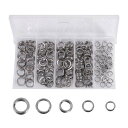 RA:YFFSFDC スプリットリング 200個セット 直径5mm/6mm/7mm/8mm/9mm ソリッドリング 5サイズ 収納ケース付 平打ち リング 釣り...
