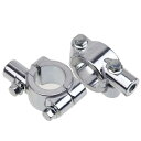 RA:YFFSFDC バイク ハンドル 22mm 汎用 ミラー ホルダー マウントホルダー アダプター クランプ 自転車 ハンドル 2個セット (シルバー 8m...