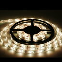 RA:12V超高輝度 5M 600連 LEDテープ 防水 切断可能 白ベース/LEDグリーン 強力粘着両面テープ 正面発光 SMD 2835 (電球色)