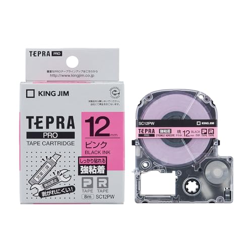 RA:ڽ 󥰥(Kingjim) ƥץPROơץȥå Ǵ 12mm ԥ󥯥٥/ʸ Ĺ8m SC12PW