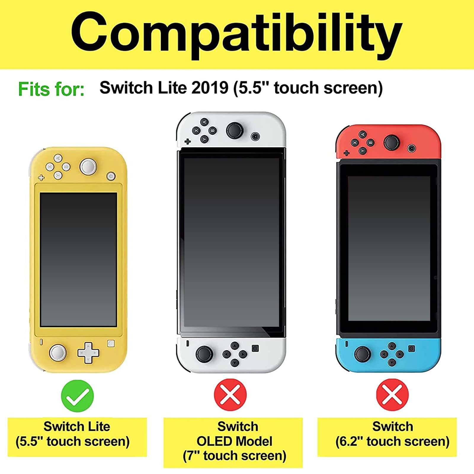 THRSparkleのProCase スイッチライト フリップケース [ガラス2枚付き] スリム クリアソフトTPU カバー 耐衝撃 保護カバー 対応機種： スイッチライト 2019 −グレー｜アングル2